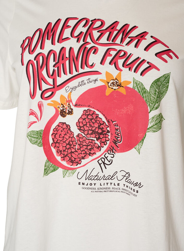 Cotton T-shirt with print, White, Packshot image number 2