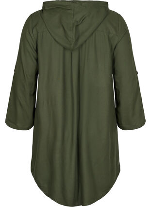 Viscose tunic with hood and 3/4-length sleeves, Climbing Ivy, Packshot image number 1