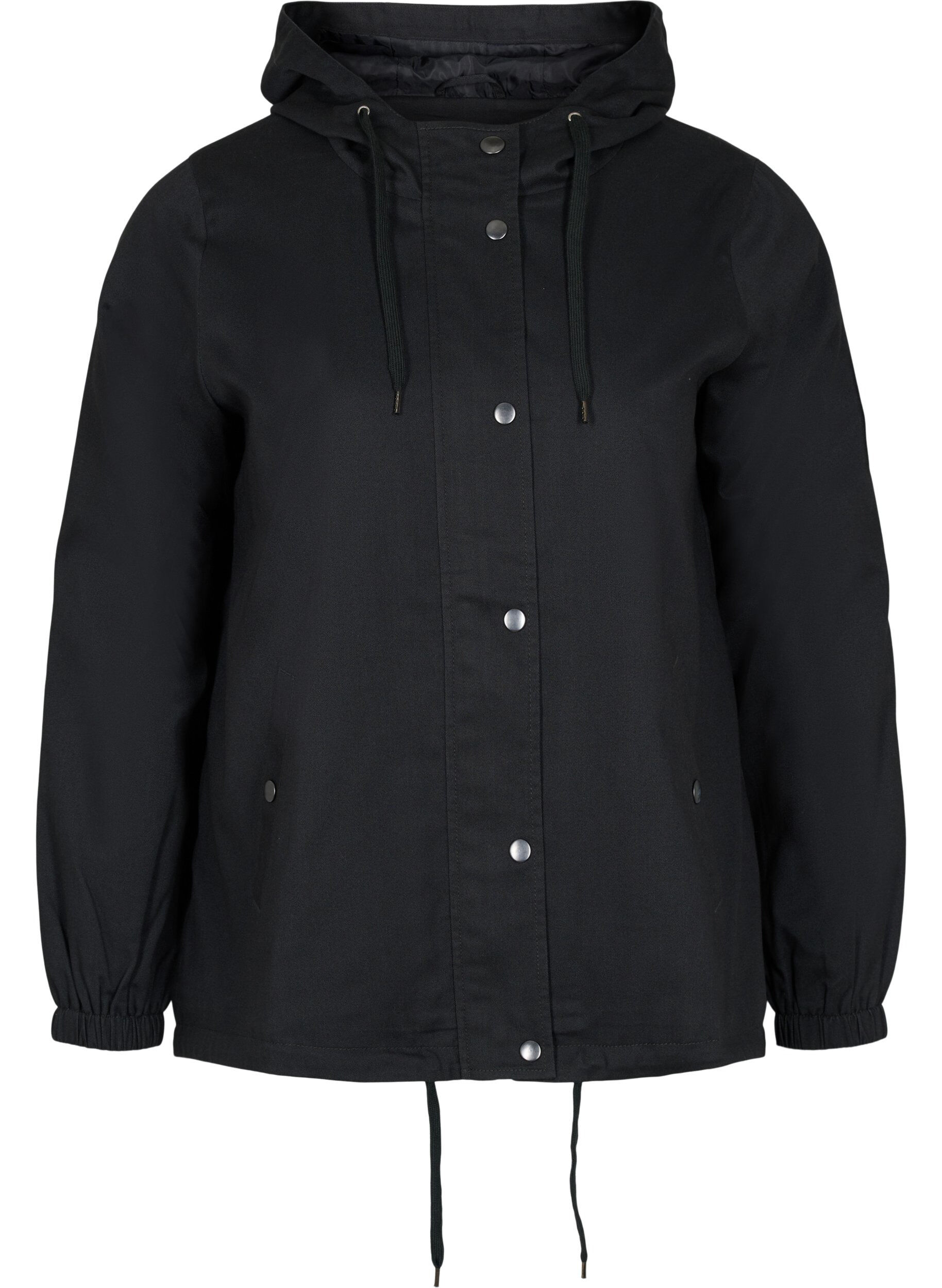Zizzifashion Parka jacket with hood and welt pockets, Black, Packshot image number 0