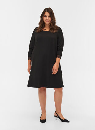 Long-sleeved dress, Black , Model image number 3