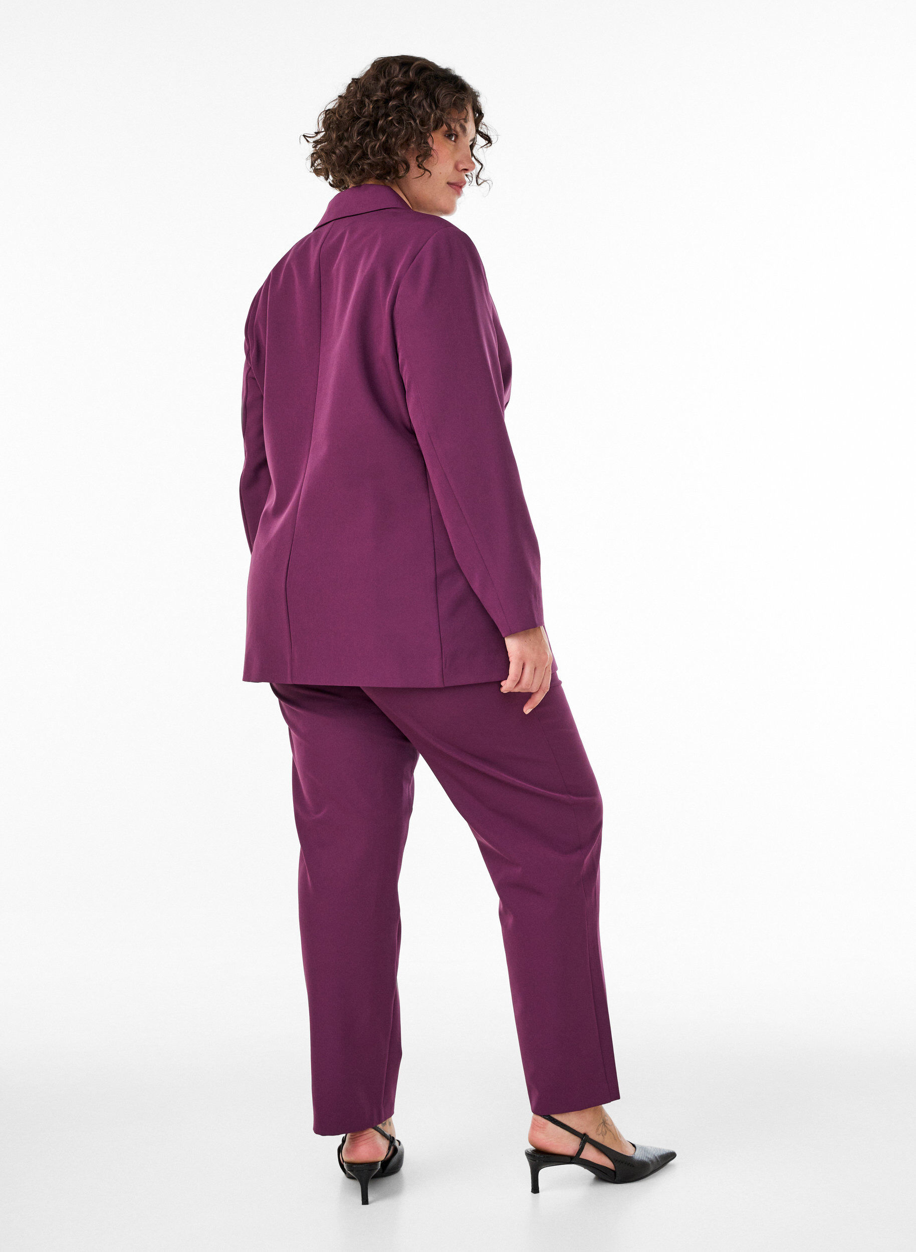 ZizzifashionTrousers with pockets and straight legs, Purple, Model image number 1