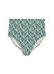 Extra high-waisted bikini brief with floral print, Green, Packshot image number 0