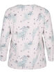 Long-sleeved top in rib, Natural Mél AOP Gran, Packshot image number 1