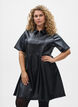 Short dress in faux leather with an A-line shape, Black, Model image number 0
