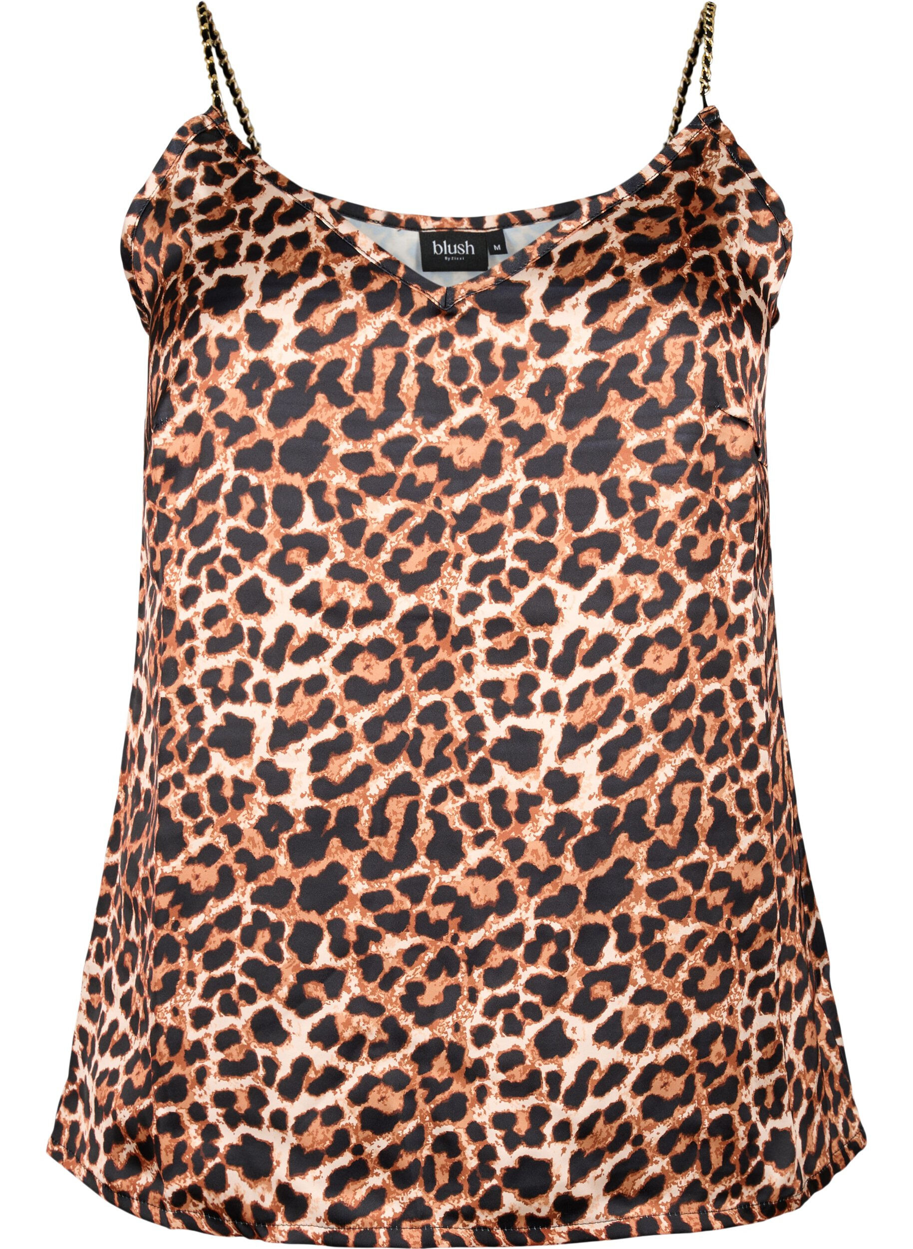 Zizzifashion Leopard print top with chain strap, Leopard AOP, Packshot image number 0