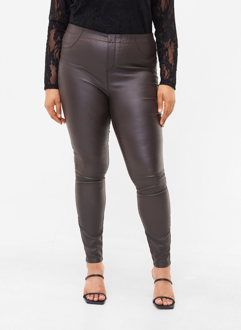 Coated, viscose blend legging, After Dark, Model image number 3