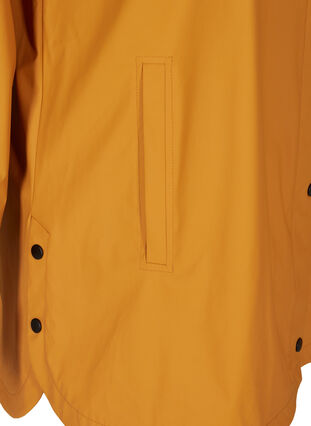 Rain coat with a hood and pockets, Spruce Yellow, Packshot image number 3