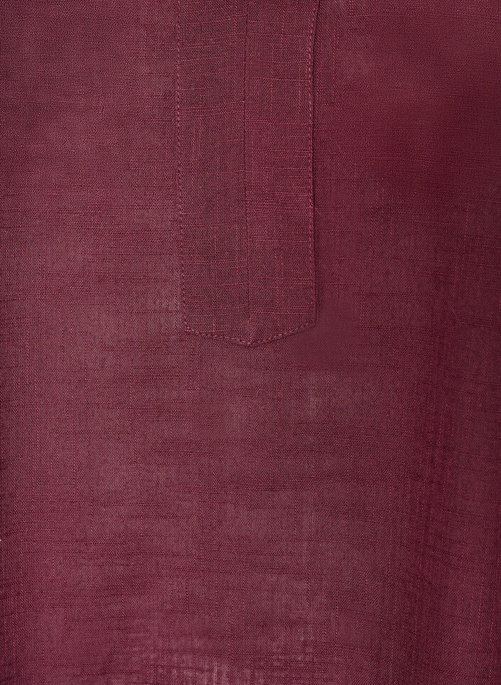 Cotton tunic with a V-neck, Red, Packshot image number 2