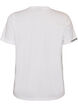 Cotton T-shirt with text embroidery, White, Packshot image number 1