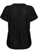 Blouse with eyelet embroidery and balloon-effect, Black, Packshot image number 1