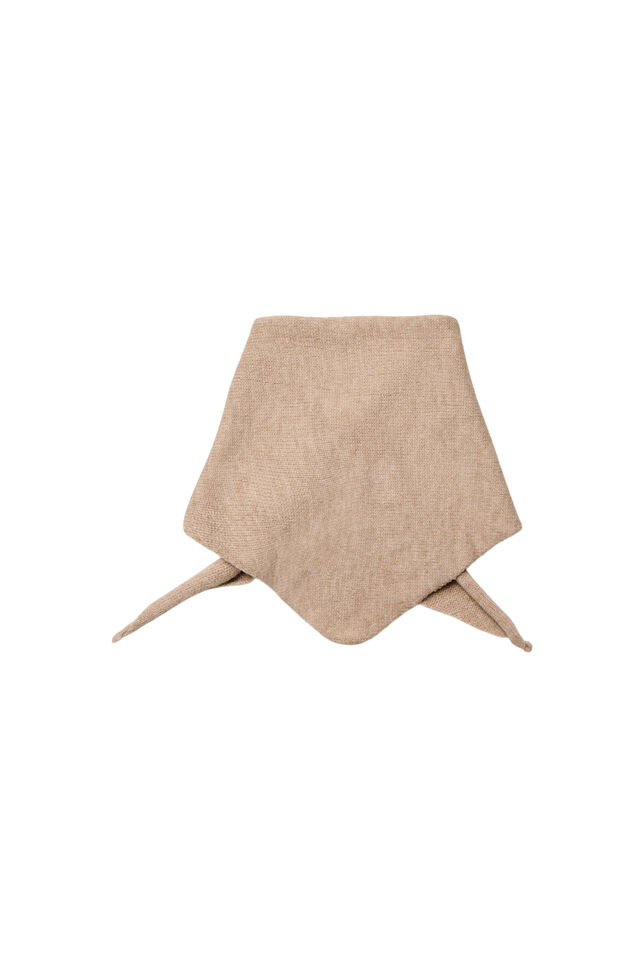 Knitted triangle scarf, Beige, Packshot