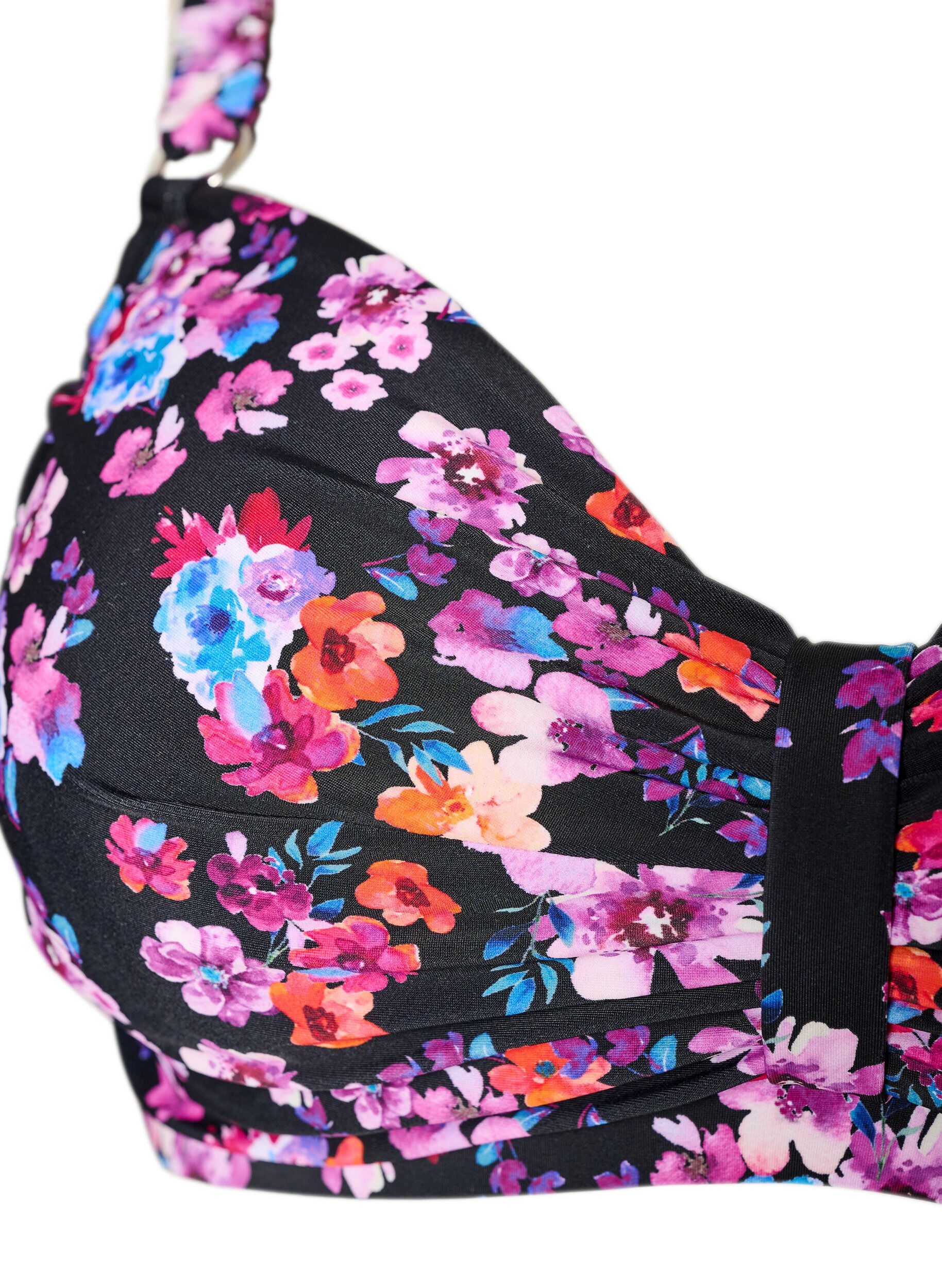 Zizzifashion Underwire bikini bra with pattern, Purple, Packshot image number 2