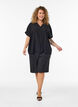 Viscose blouse with buttons and texture, Black, Model image number 1