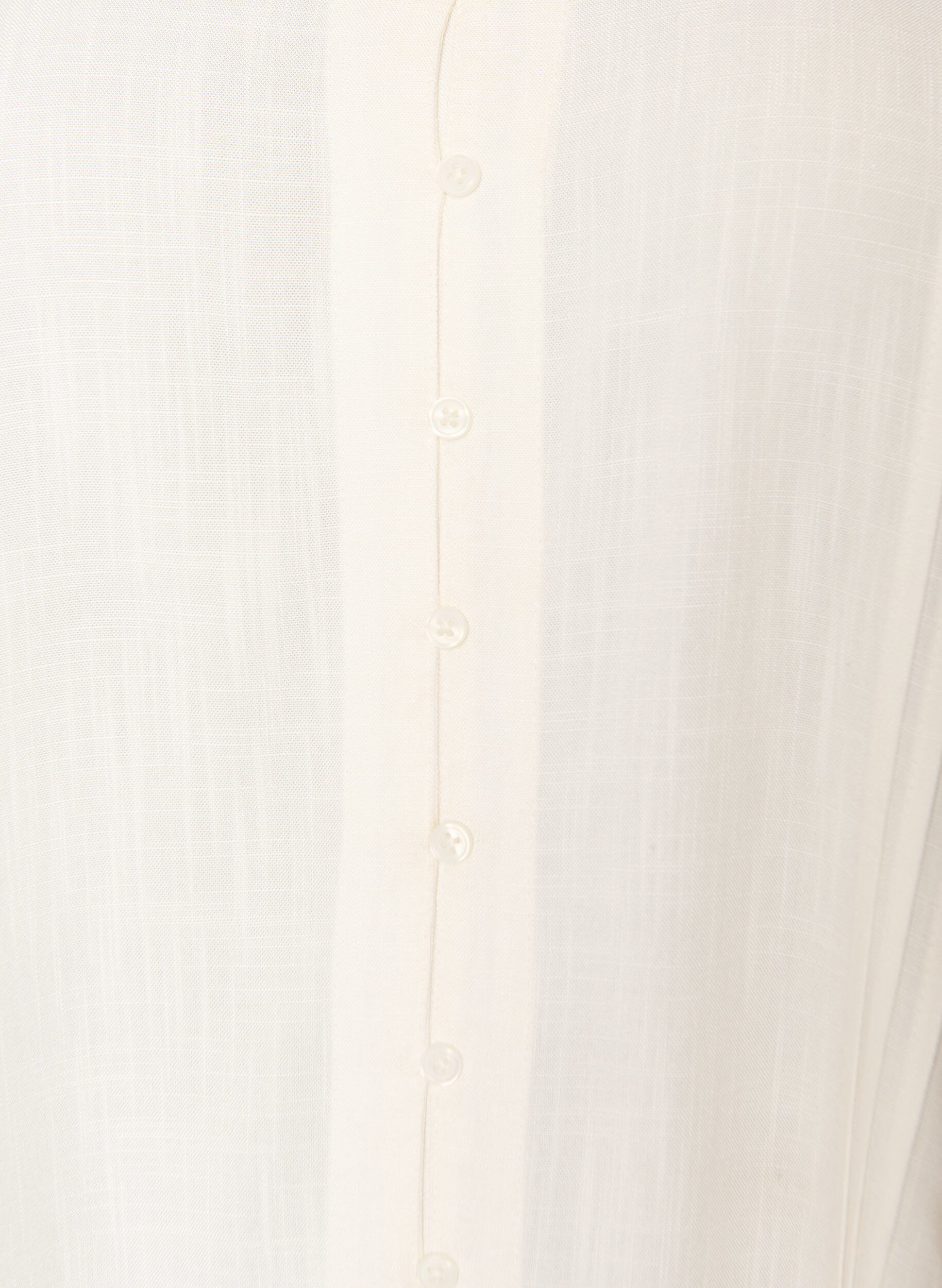 Zizzifashion Viscose tunic with buttons and frill hem, Vanilla, Packshot image number 2