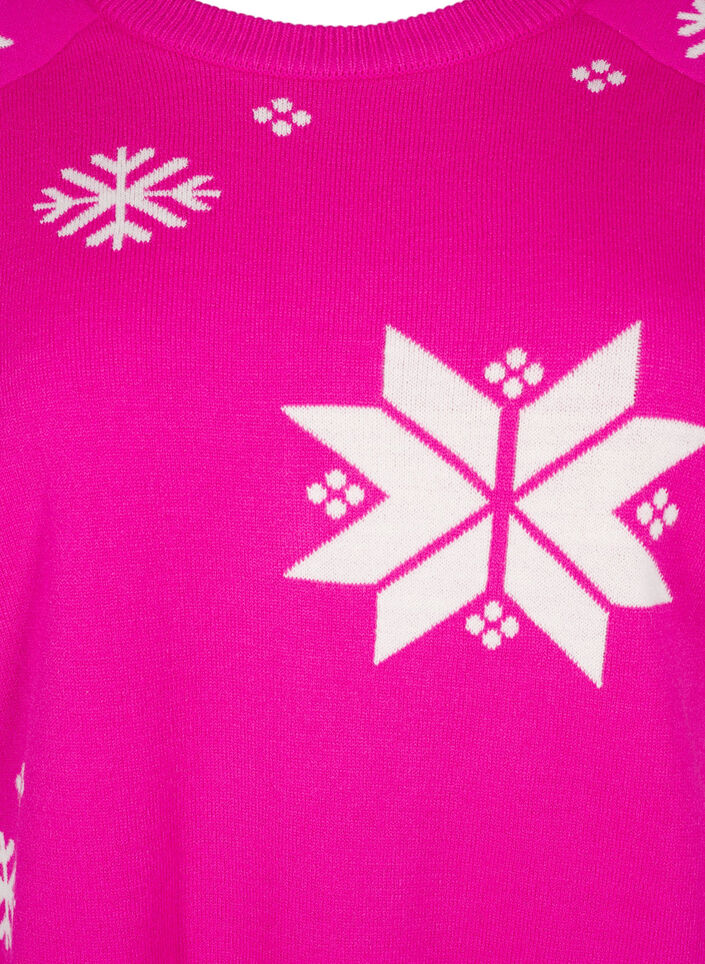 Knitted jumper with snowflakes, Pink, Packshot image number 2