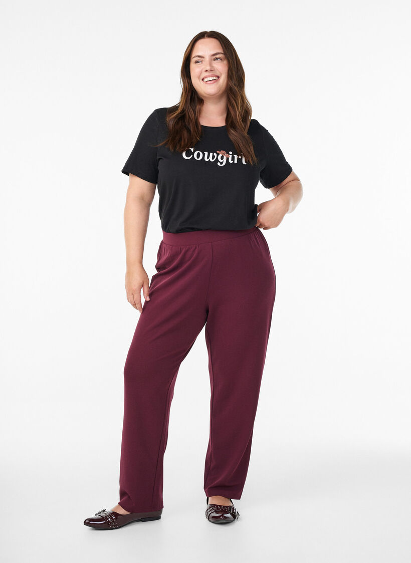 Straight fit trousers, Red, Model image number 0