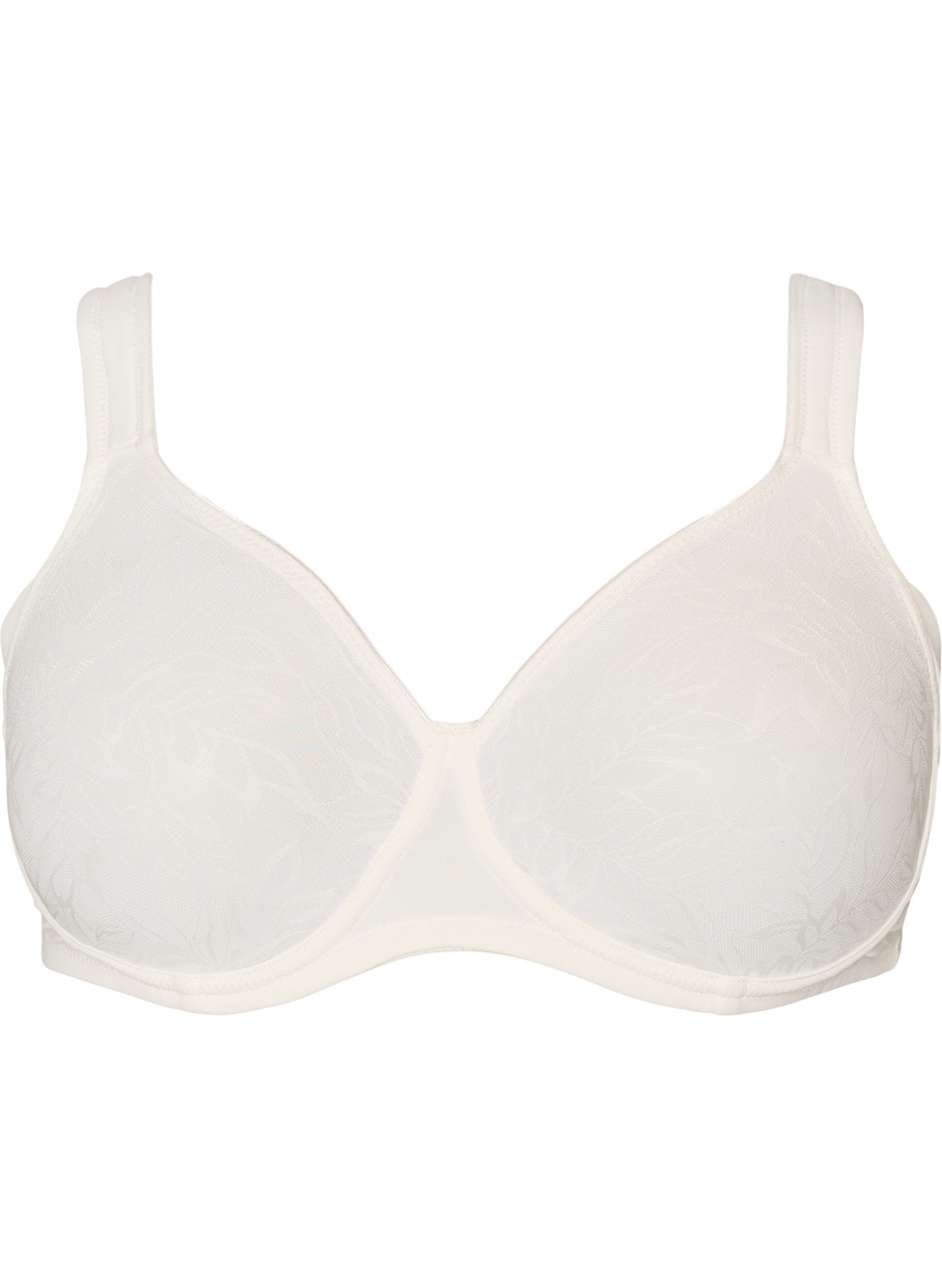 ZizzifashionComfort bra with a lace overlay and moulded cups, White, Packshot image number 0