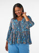 Blouse with paisley print and lace detail, Light Blue, Model image number 0