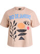 Cotton T-shirt with front print, Beige, Packshot image number 0
