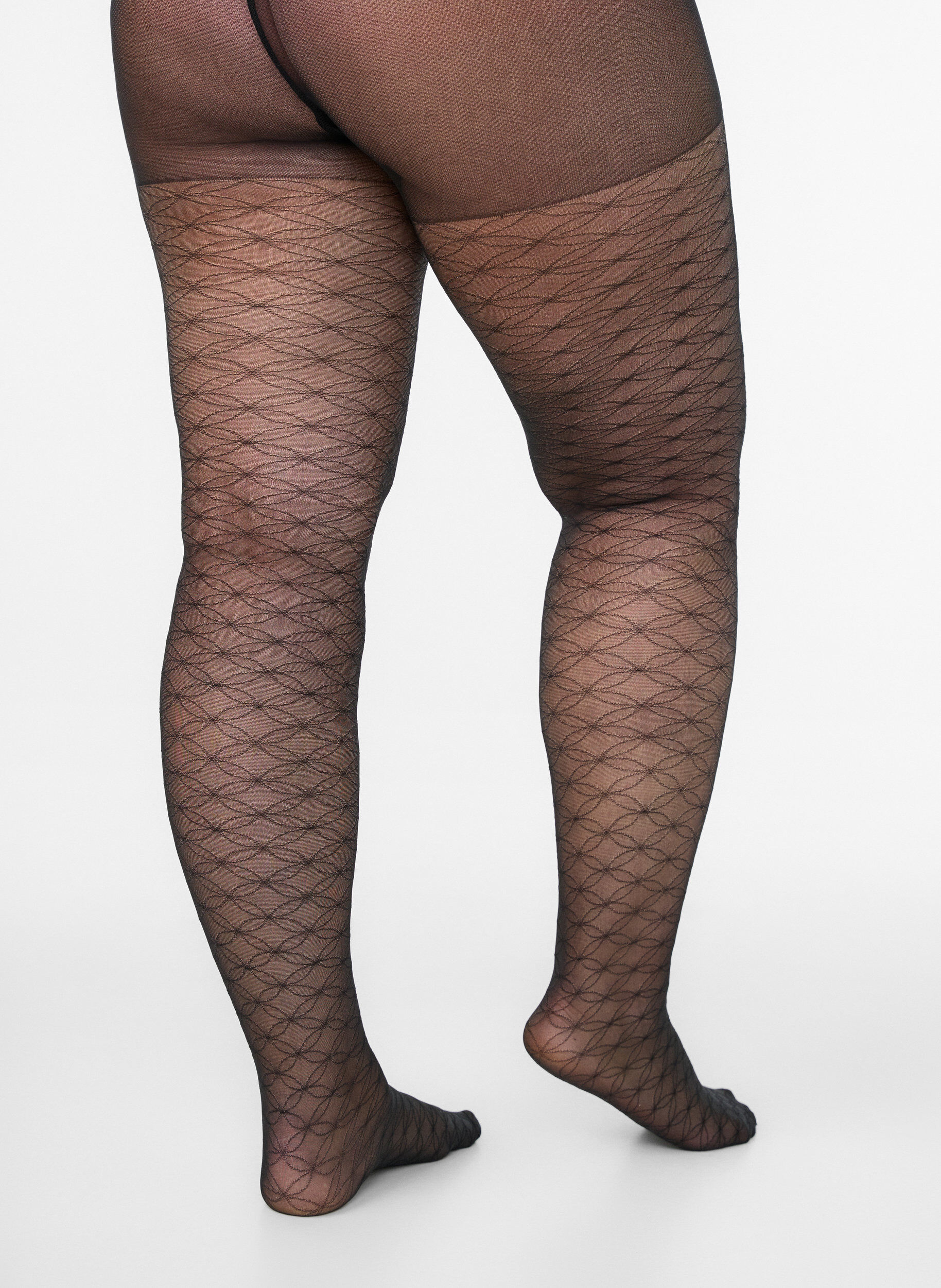Zizzifashion Patterned tights 25 denier, Black, Packshot image number 1