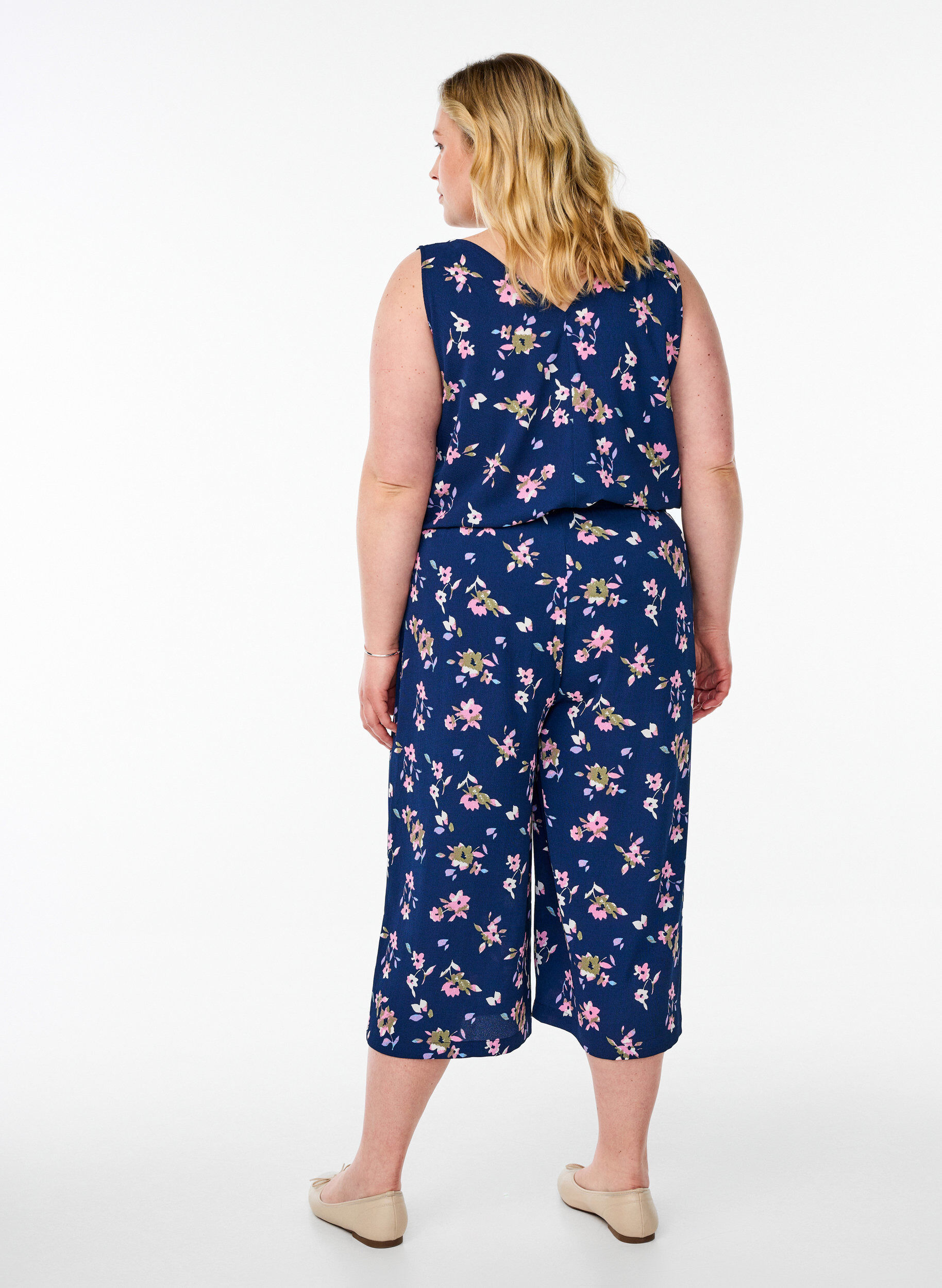 Zizzifashion Culotte trousers with print, Blue, Model image number 1
