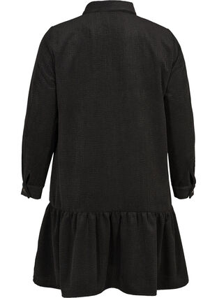 Short velvet dress with buttons, Black, Packshot image number 1