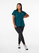 Loose training t-shirt with v-neck, Green, Model image number 1