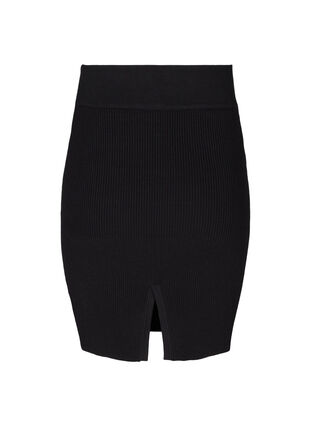 Close-fitting knitted skirt, Black, Packshot image number 1