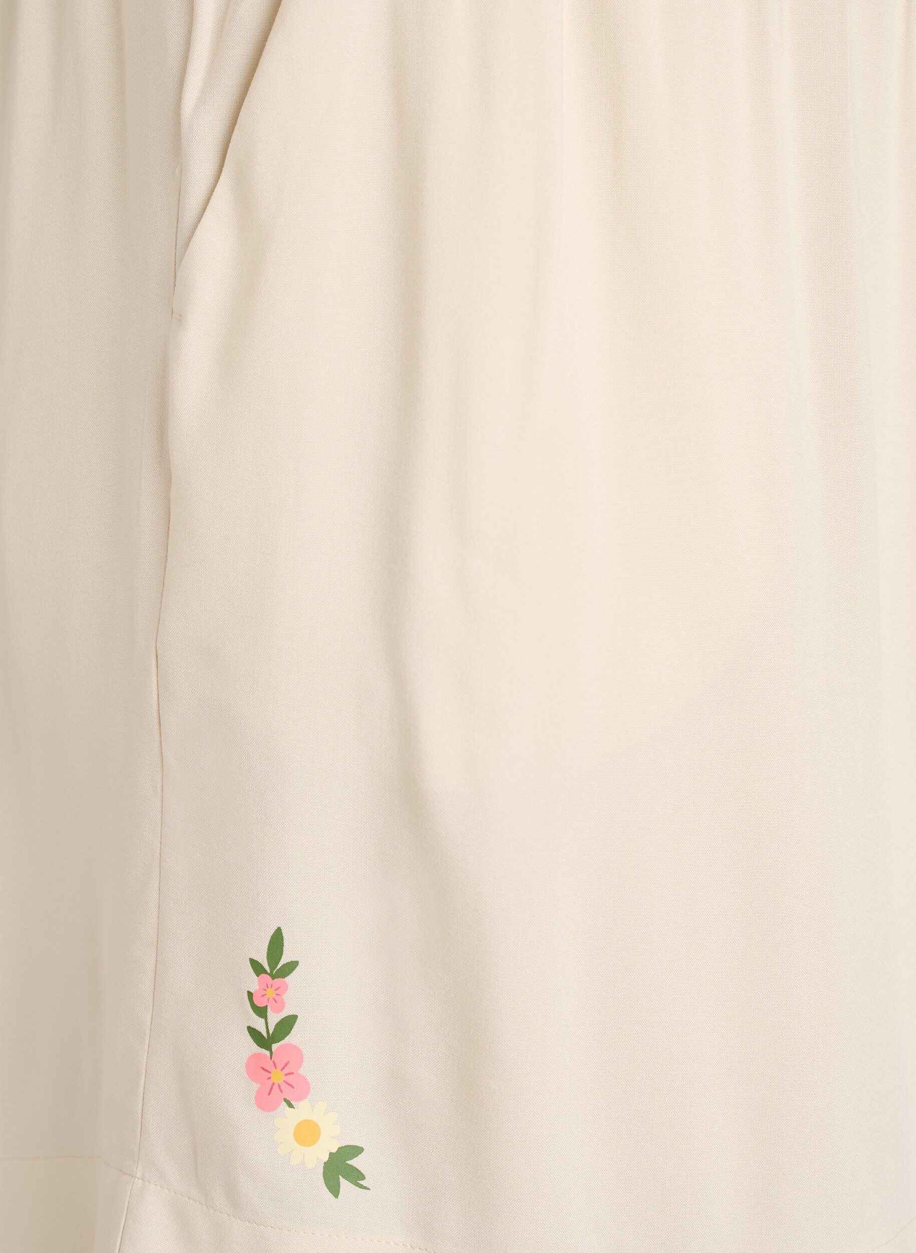 Zizzifashion Loose pyjama shorts in viscose with a high waist, Beige, Packshot image number 3