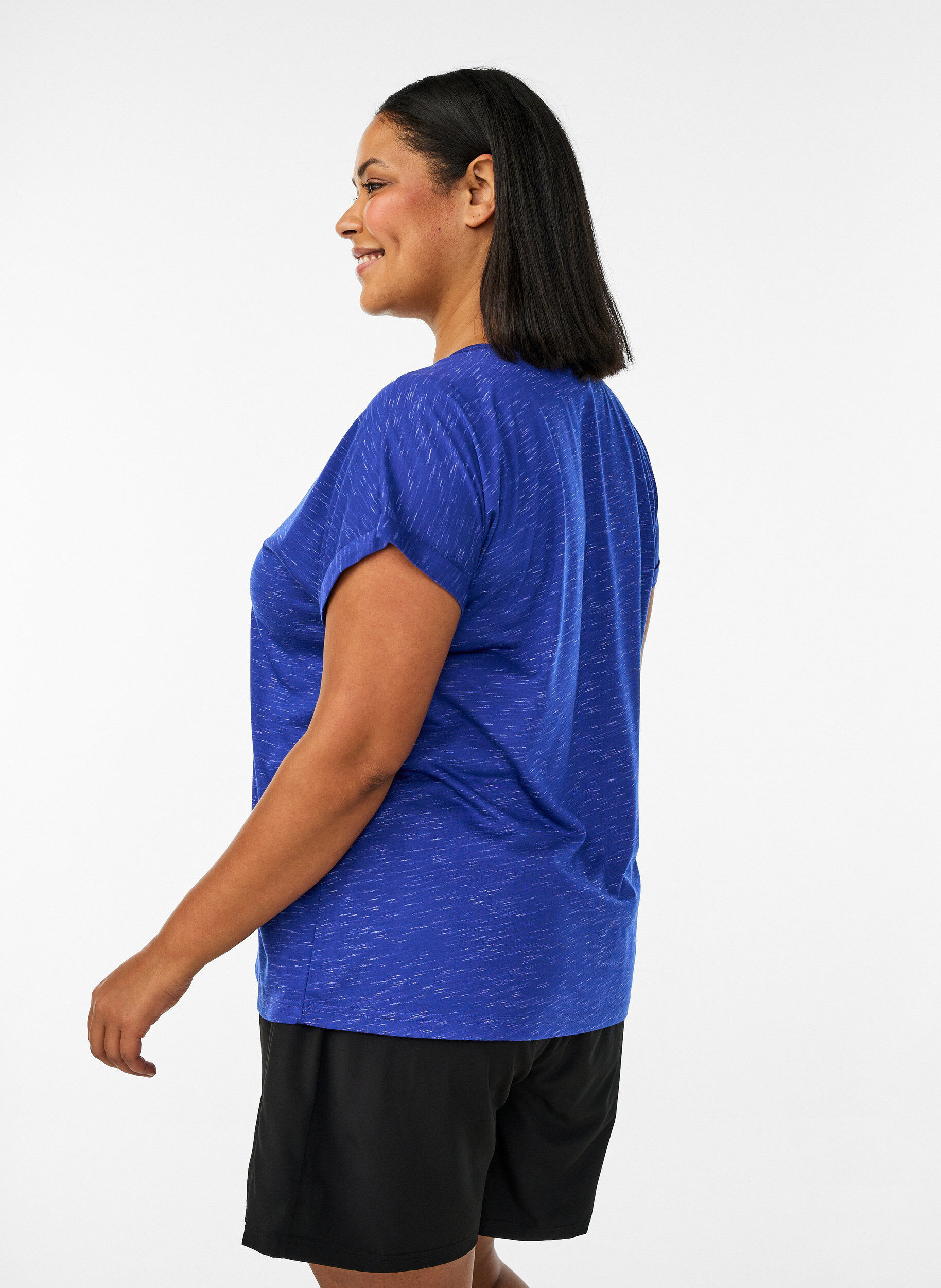 ZizzifashionLoose workout t-shirt with short sleeves, Purple, Model image number 2