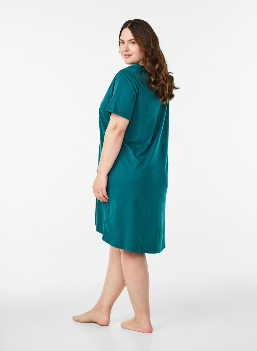 Organic cotton nightdress with V-neck, Green, Model image number 2