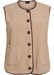 Teddy fleece vest with contrast trims, Beige, Packshot image number 0