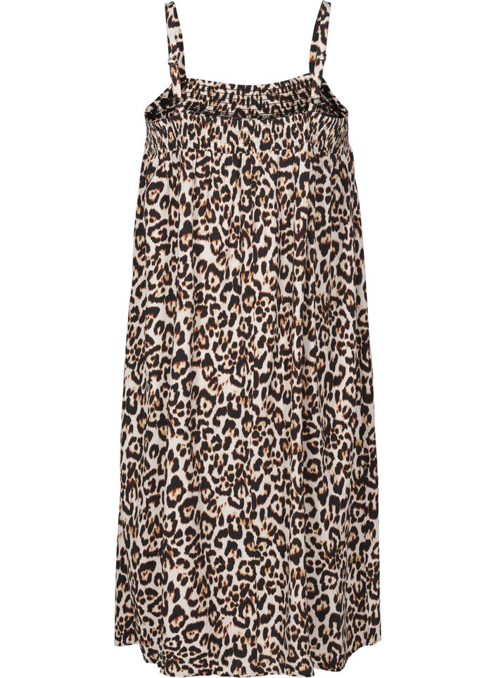 Midi slip dress in viscose, Beige, Packshot image number 1