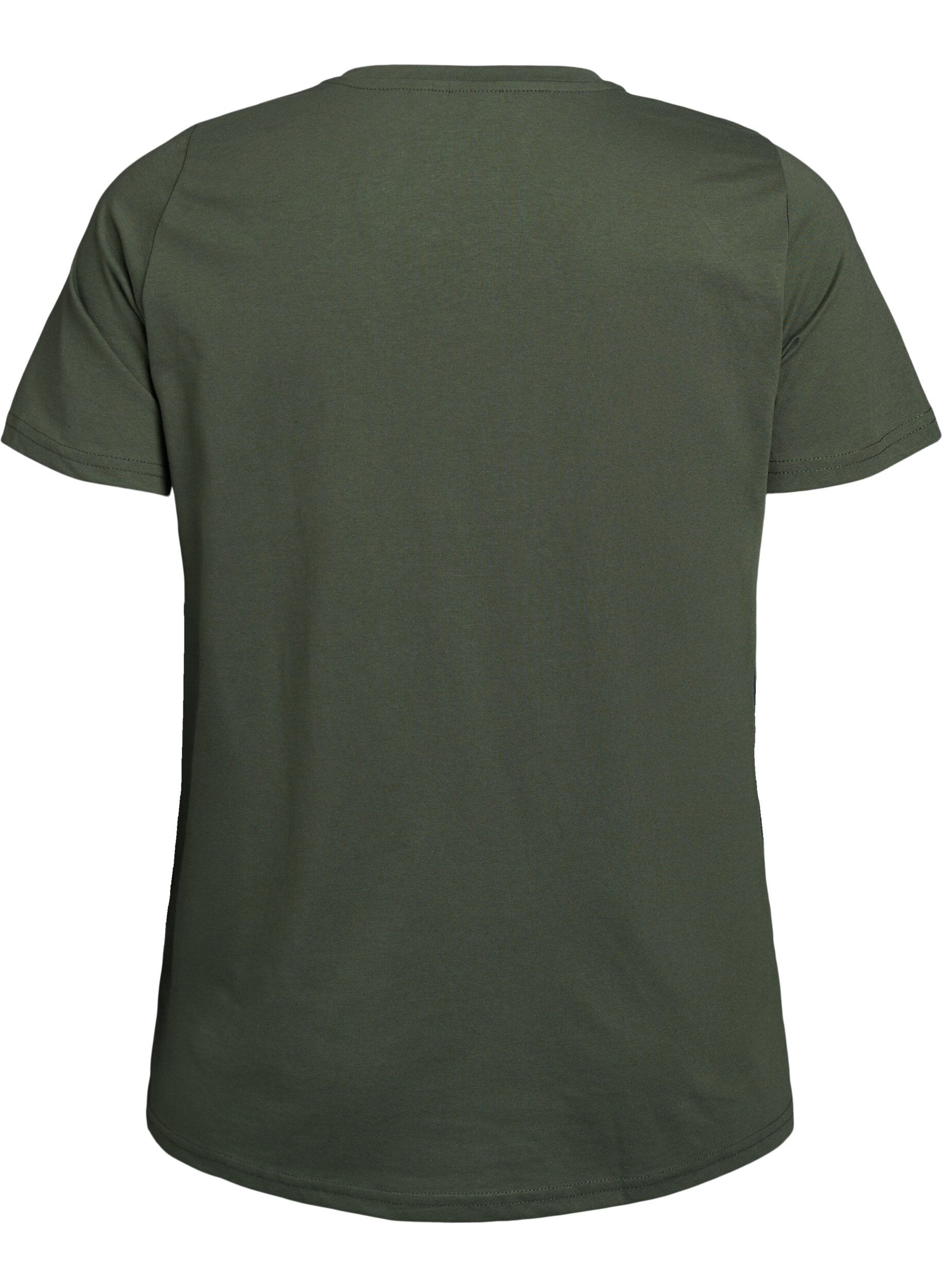 Zizzifashion Short sleeve t-shirt with v-neckline, Green, Packshot image number 1