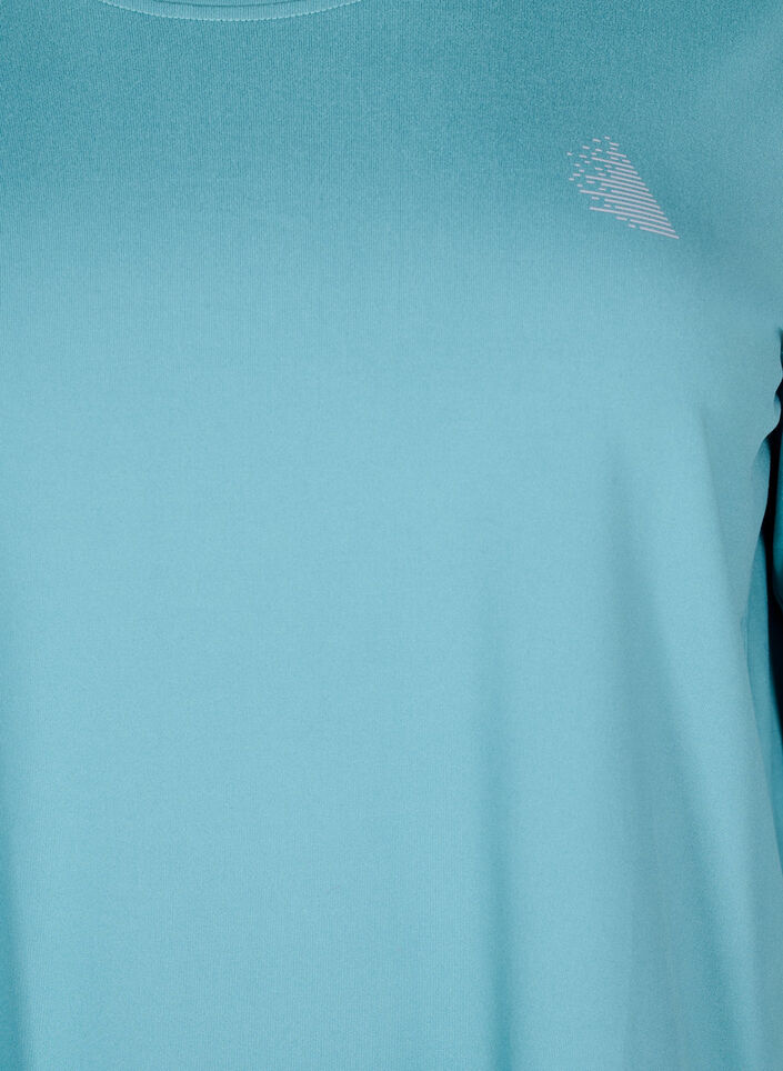 Workout top with 3/4 sleeves, Blue, Packshot image number 2