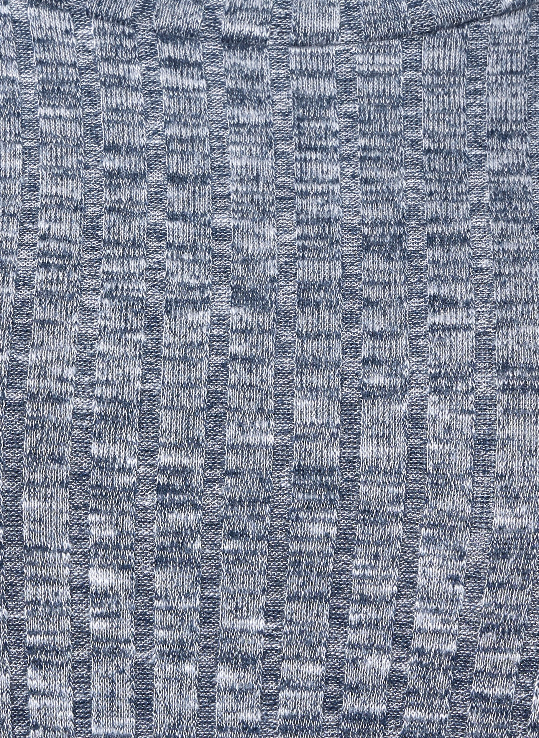 Zizzifashion Melange blouse with round neck and 3/4 sleeves, Dress Blues Mel., Packshot image number 3