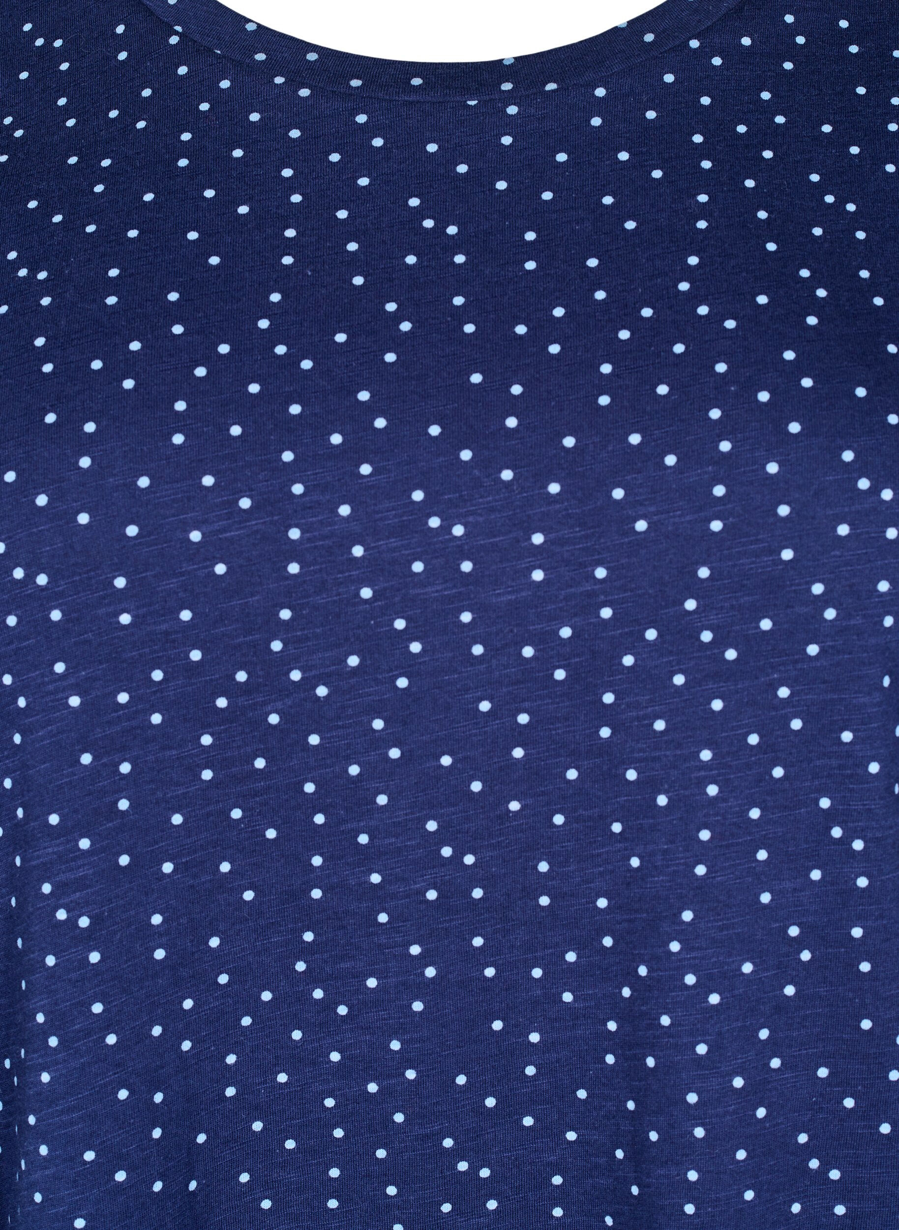 Zizzifashion Organic cotton T-shirt with dots, Blue, Packshot image number 2