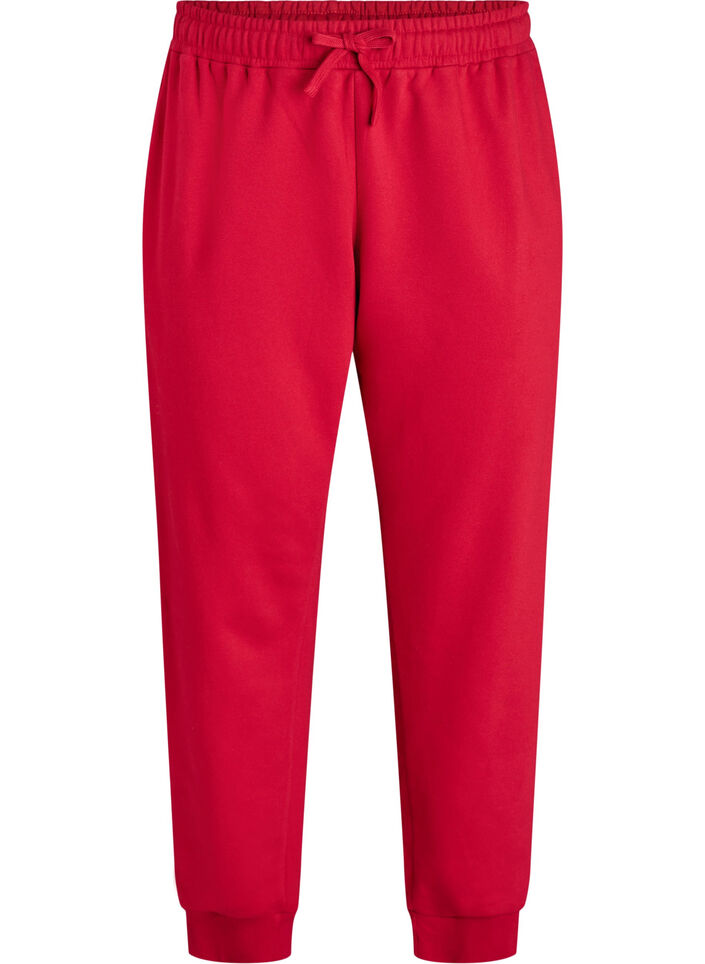 High-waisted joggers, Red, Packshot image number 0
