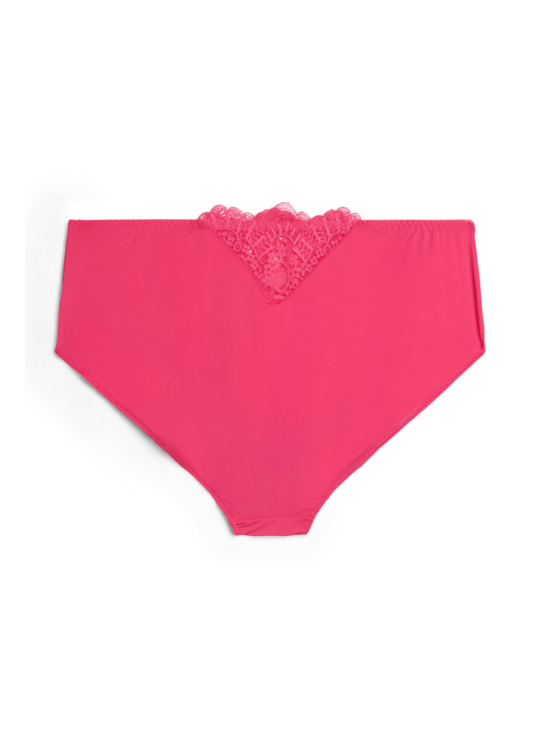 Zizzifashion Microfibre briefs with lace details, Pink, Packshot image number 1