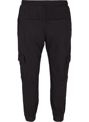 Acid wash trousers in a cotton blend, Black Washed , Packshot image number 1