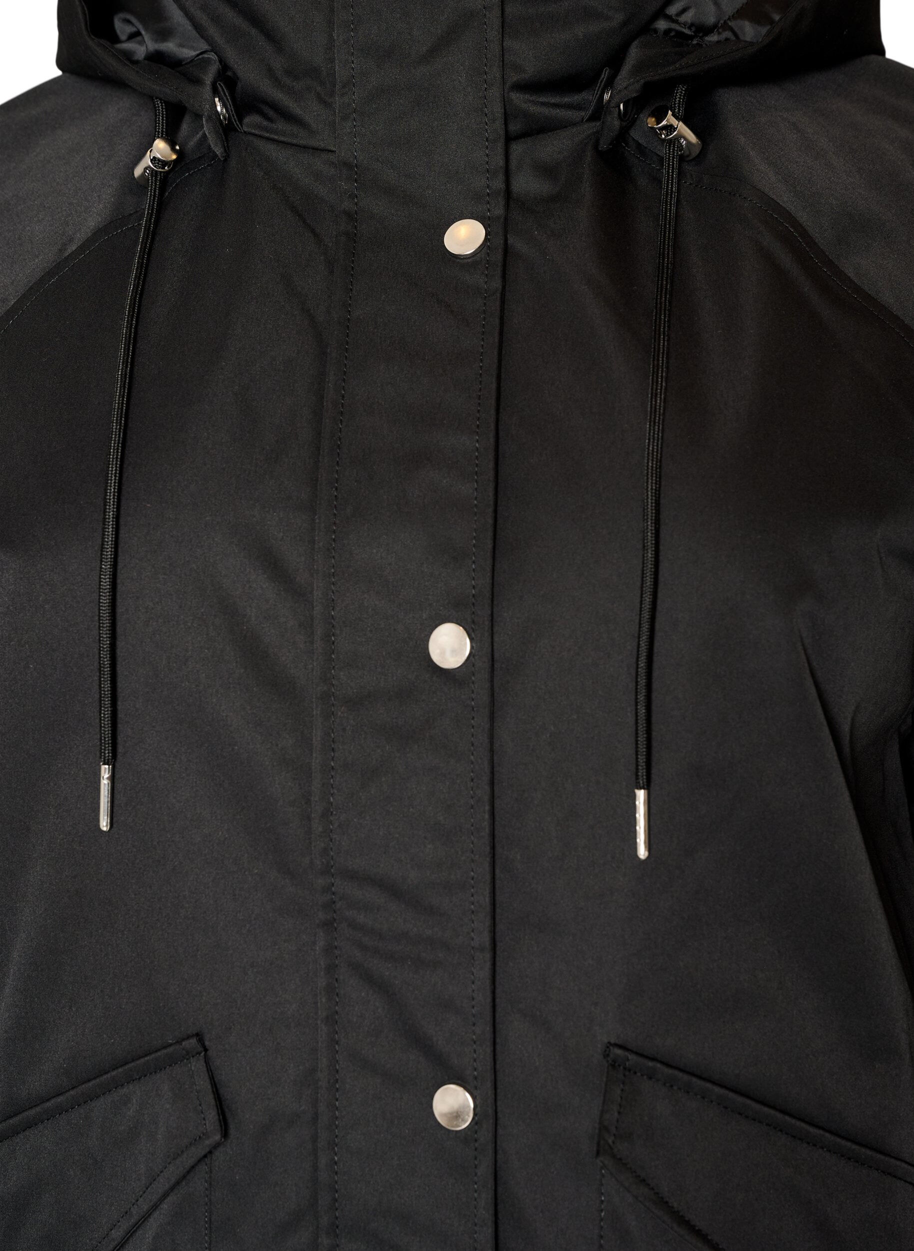 ZizzifashionPadded parka with a detachable hood, Black, Packshot image number 2