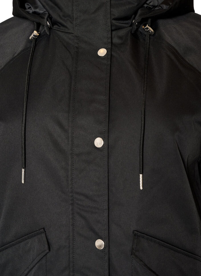 Padded parka with a detachable hood, Black, Packshot image number 2