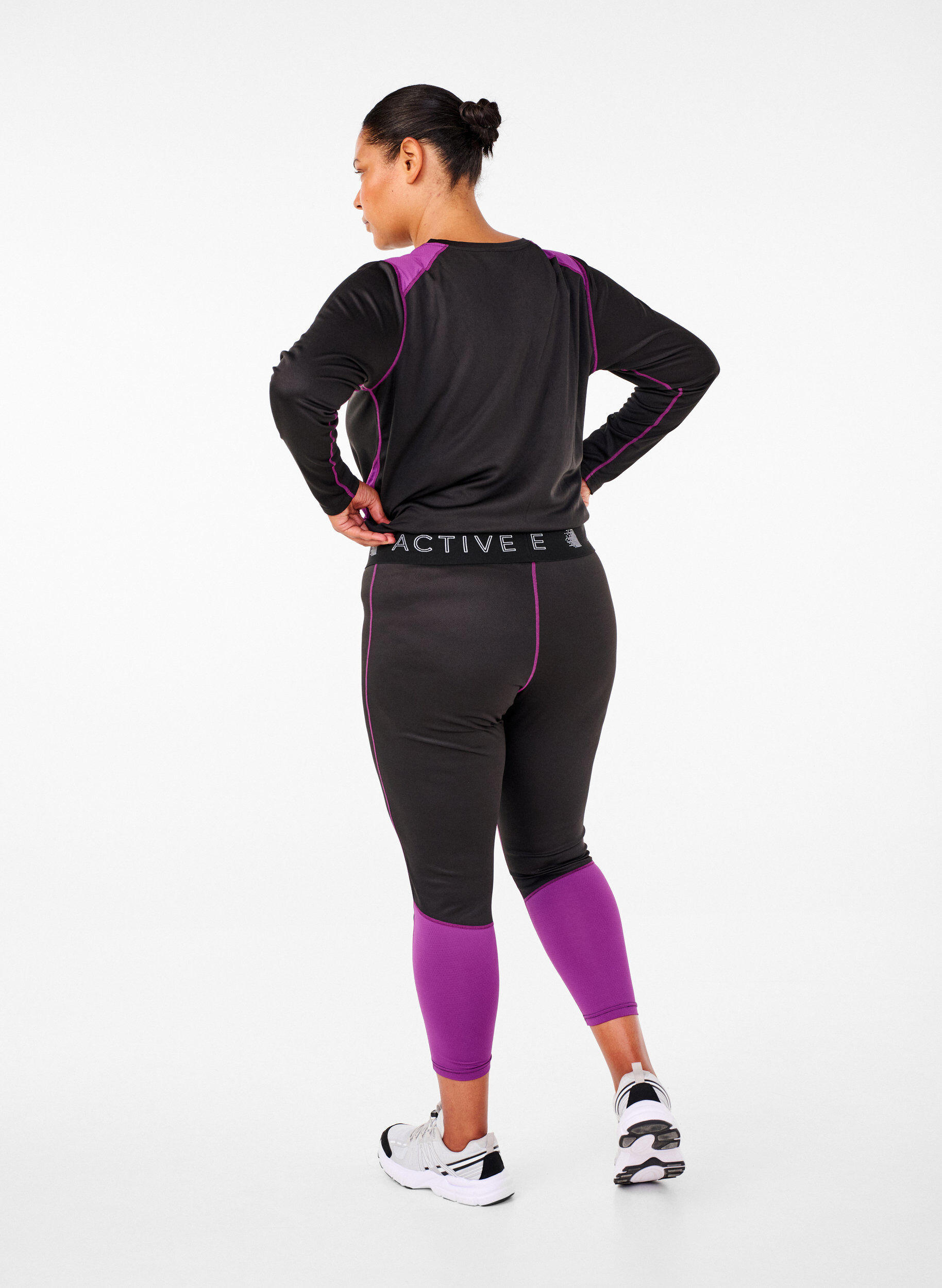 Zizzifashion Base layer bottoms with contrast details, Black w. Charisma, Model image number 1