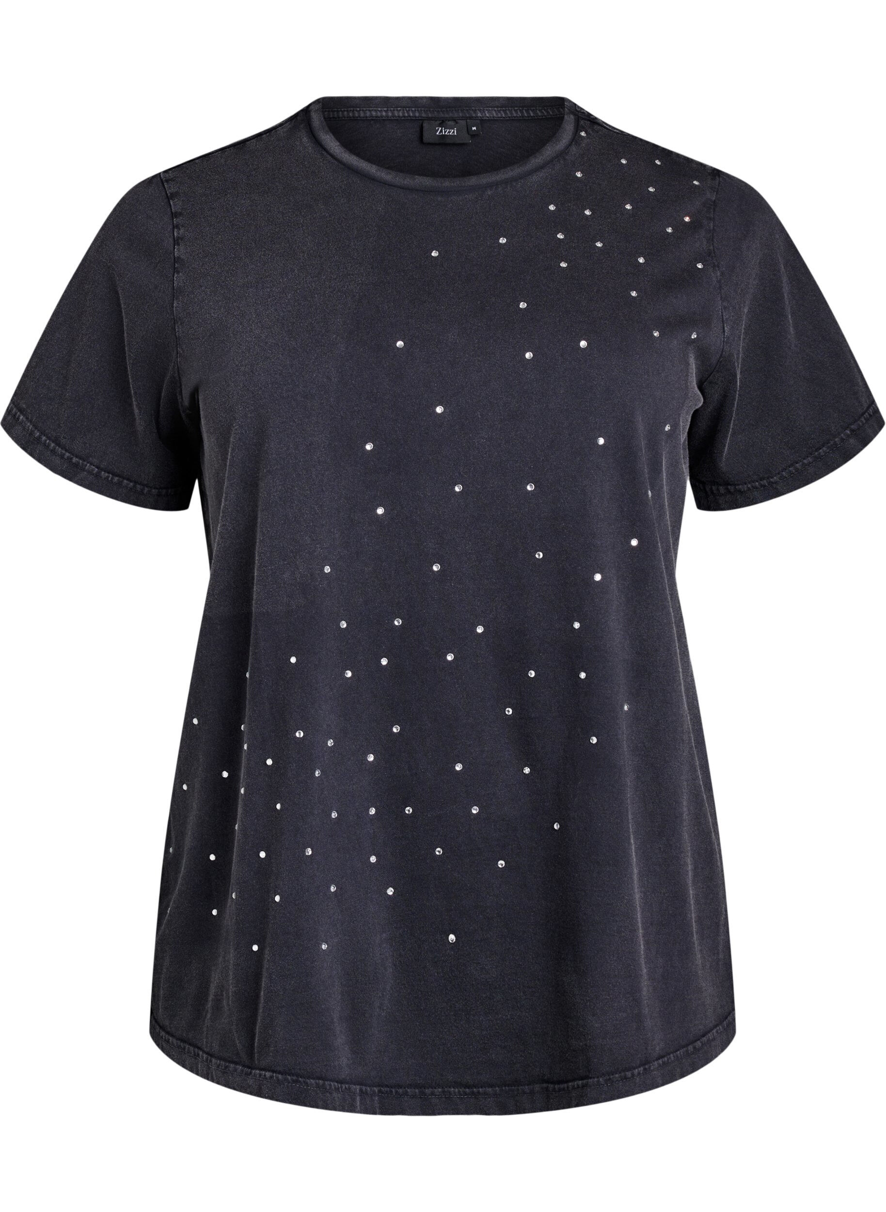 Zizzifashion T-shirt in organic cotton with a cool print, Dark Grey, Packshot image number 0