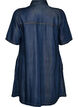 Denim dress in lyocell with buttons and short sleeves, Blue, Packshot image number 1