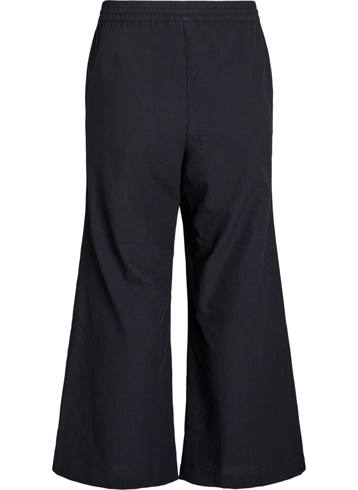 Loose trousers with high waist and pockets, Black, Packshot image number 1