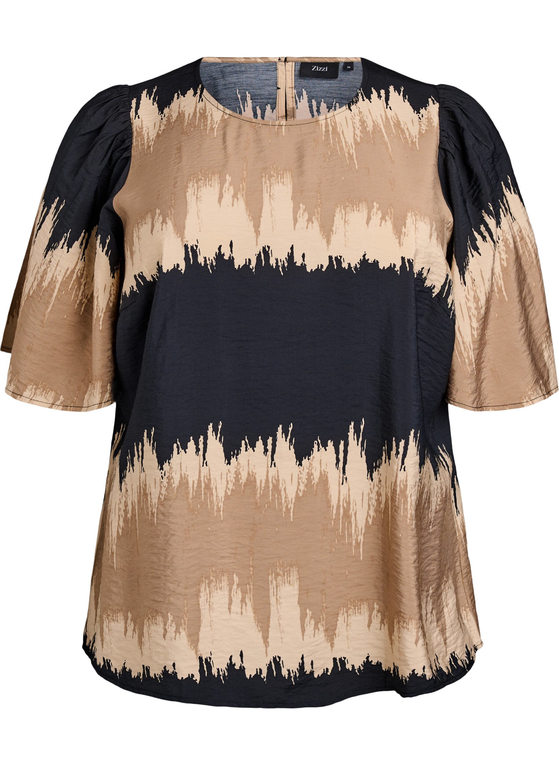 Blouse with wide sleeves and graphic print