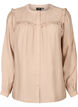 Shirt blouse with ruffles and pleats, Stucco, Packshot image number 0