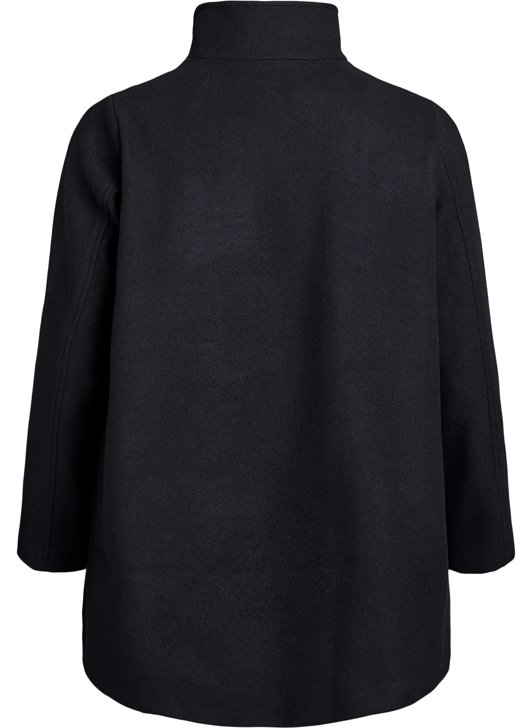 ZizzifashionShort coat with A-line shape, Black, Packshot image number 1