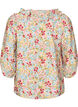 Viscose blouse with floral print and 3/4 sleeves, Blue, Packshot image number 1